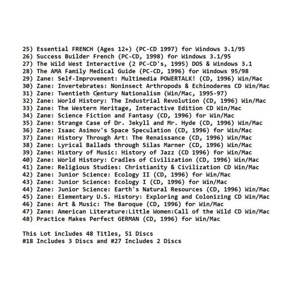 200 MISC CD-ROM LOT1-4 - PC Software Lot CLEARANCE -NEW or LIKE NEW in Sleeve - Picture 12 of 14